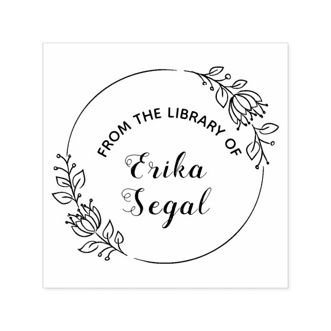 Sello Automático De la Biblioteca de Personalizados Wreath Stamp (Diseño)