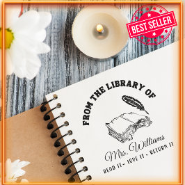 Sello Automático De La Biblioteca De | Pluma De Escritura Libro Ant