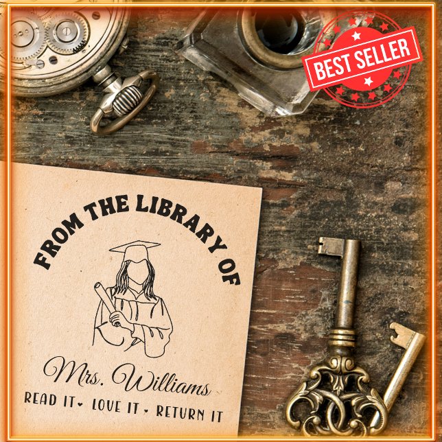 Sello Automático De La Biblioteca De | Profesor de libros de Chica  (Subido por el creador)