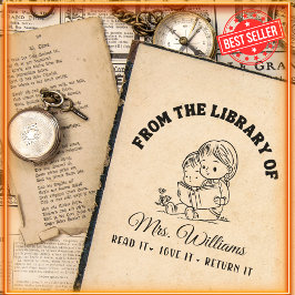 Sello Automático De La Biblioteca De | Profesora de libros de lectu