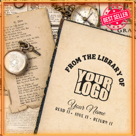 Sello Automático De La Biblioteca De | Tu libro de logotipos y nomb