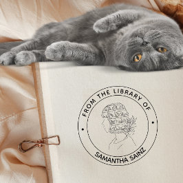 Sello Automático De la Biblioteca del Libro Chica Lover