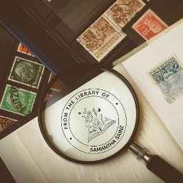 Sello Automático De la Biblioteca del Libro Chica Lover