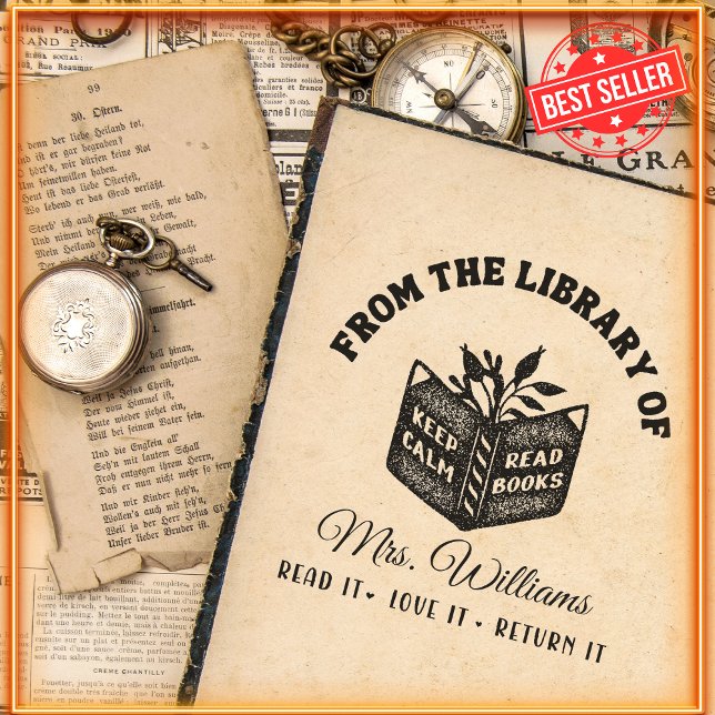 Sello Automático De La Biblioteca Del Libro Del Profesor Biblioteca (Subido por el creador)