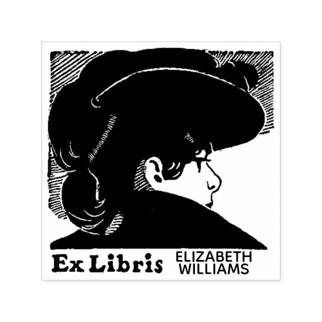 Sello Automático De La Biblioteca Ex Libris Book Bilbliophile (Diseño)