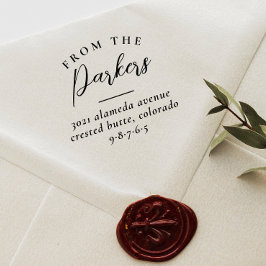 Sello Automático De la dirección de devolución de tipografía clásic