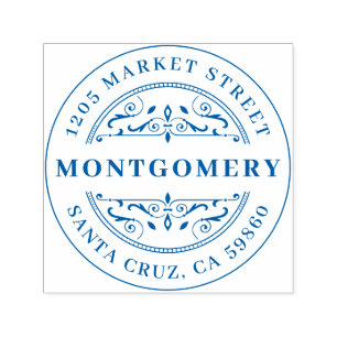 Sello Automático Deco Swirl Negrita Nombre De Familia Y Dirección D