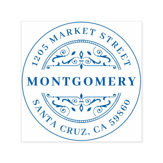 Sello Automático Deco Swirl Negrita Nombre De Familia Y Dirección D (Diseño)