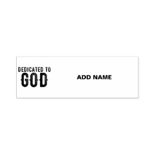 SELLO AUTOMÁTICO DEDICADO A DIOS PERSONALIZABLE GUAY TEXTO NEGRO