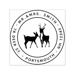 Sello Automático Deer Stag y Doe Mr. y la dirección de devolución d