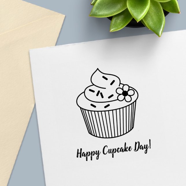Sello Automático Delicioso Cupcake con glaseado y texto personaliza (Subido por el creador)
