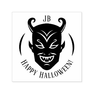 Sello Automático Demonio de monograma Halloween
