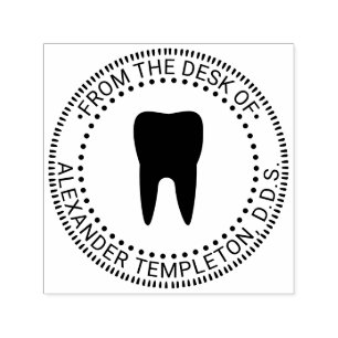 Sello Automático Dentista Diente “De la mesa de”, “oficina de”