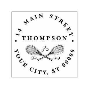 Sello Automático Deportes Vintage Tenis Racquet