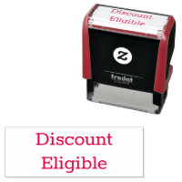Descuento Personalizado elegible Texto rojo