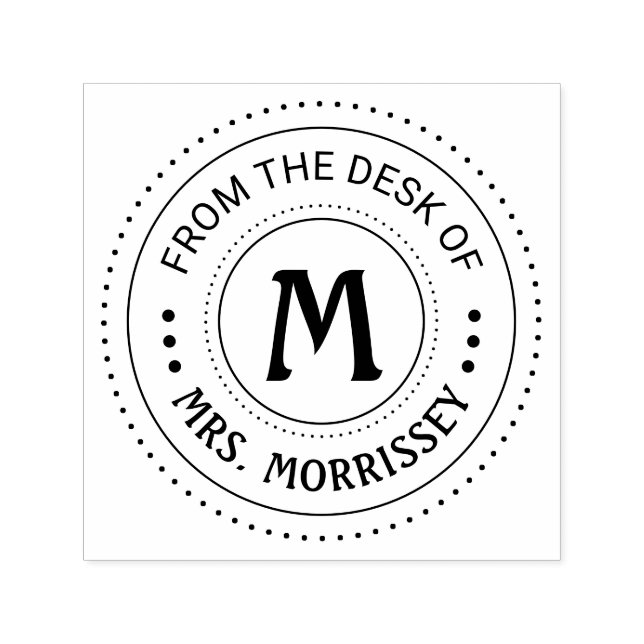 Sello Automático Desde El Escritorio De Profesor Monograma (Diseño)