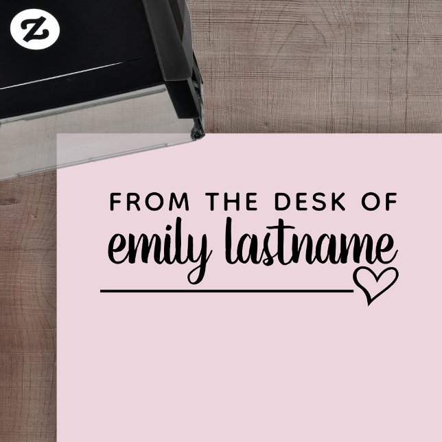 Sello Automático Desde la mesa del nombre - Script Whimsical Heart (Subido por el creador)