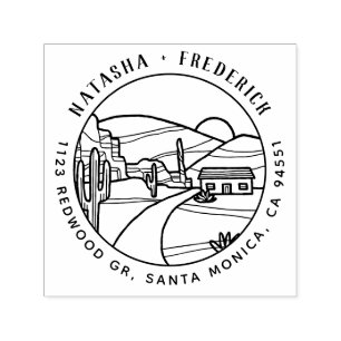 Sello Automático Desert Sunset   Dirección de retorno de redondeo 