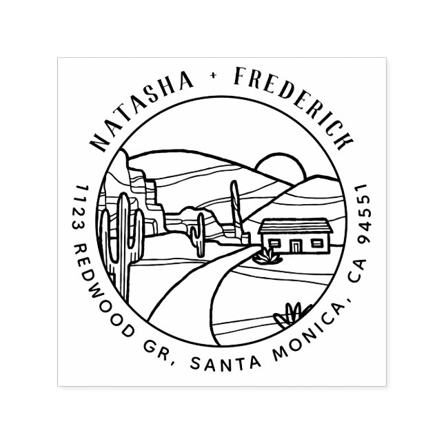 Sello Automático Desert Sunset | Dirección de retorno de redondeo d (Diseño)