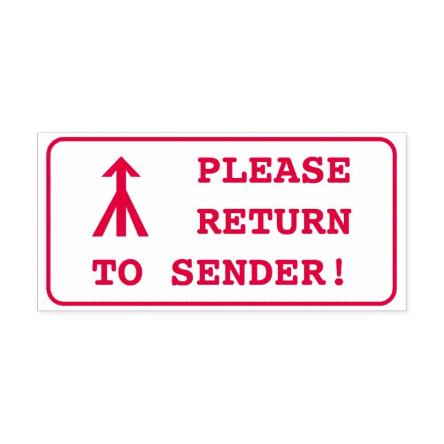 Sello Automático "¡DEVOLVER AL REMITENTE!" + Flecha de goma de sell (Diseño)
