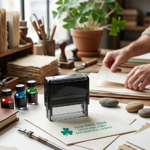 Sello Automático Día de San Patricio Nombre personalizado y direcci