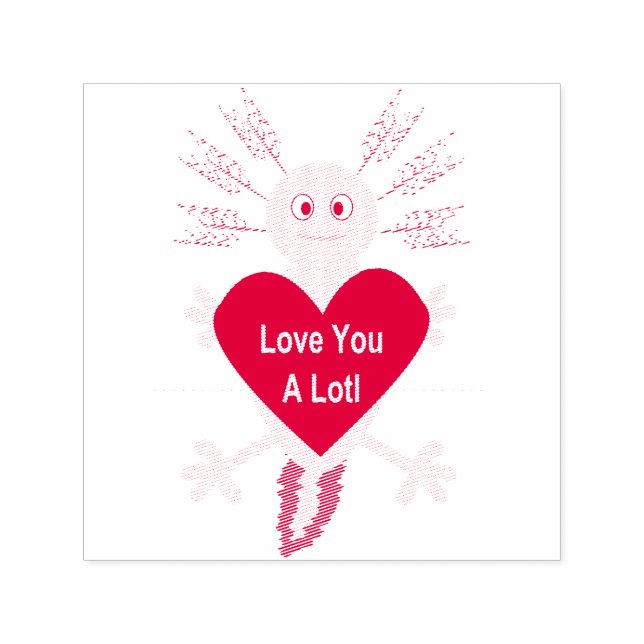 Sello Automático Día de San Valentín Love Heart Axolotl (Diseño)