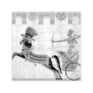 Sello Automático Dibujo Colorido del Faraón Ramsés II del Antiguo E