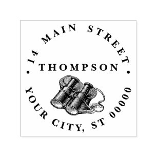 Sello Automático Dibujo de binoculares antiguos