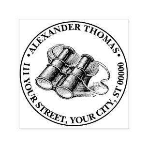 Sello Automático Dibujo de binoculares antiguos