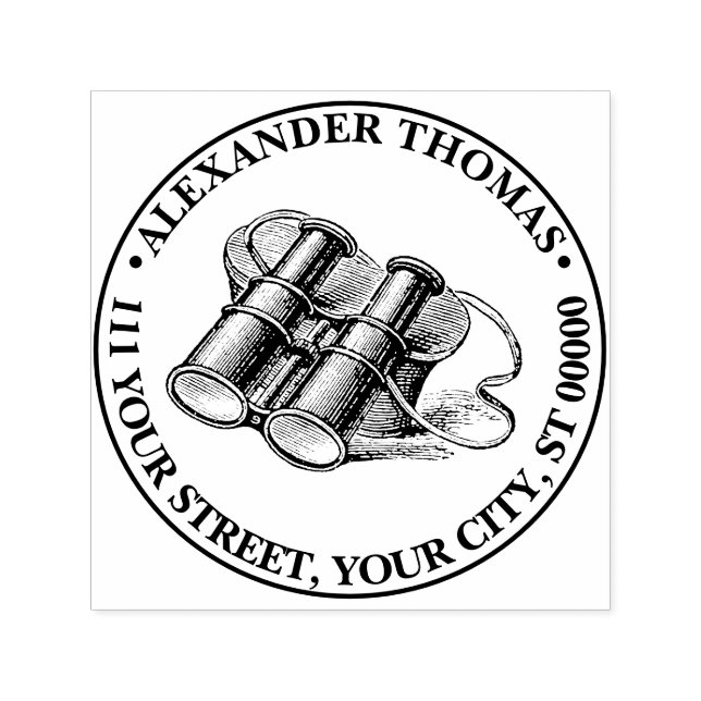 Sello Automático Dibujo de binóculos antiguos (Diseño)