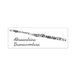 Sello Automático Dibujo de flauta con nombre personalizado