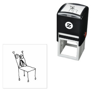 Sello Automático Dibujo de línea de silla de alambre