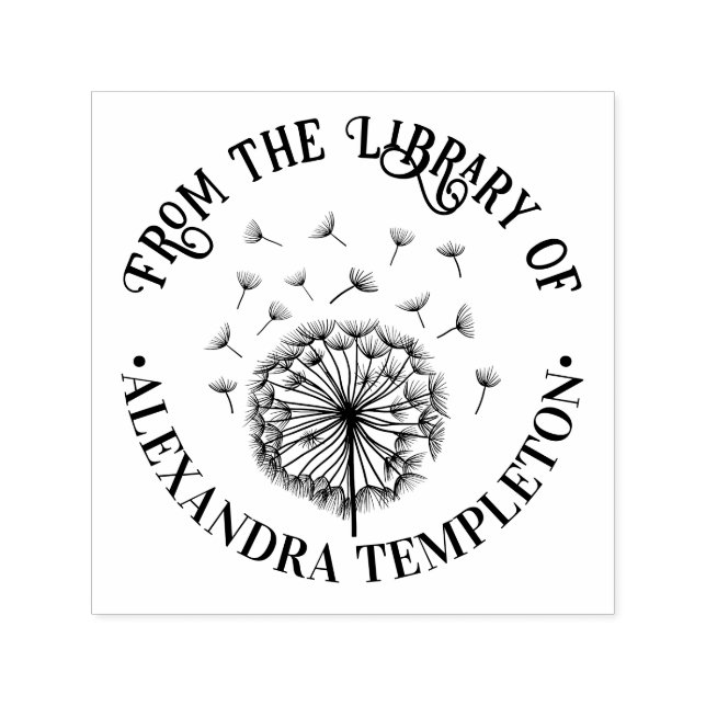 Sello Automático Diente de León Solitario, Semillas en el Viento No (Diseño)