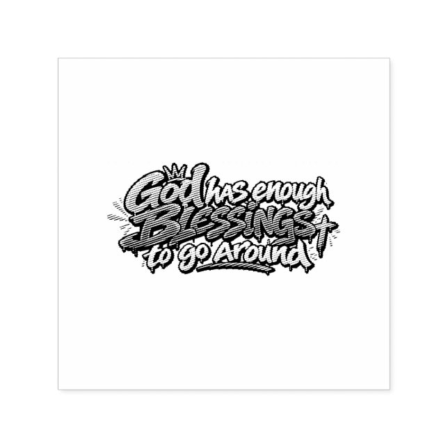 Sello Automático Dios tiene suficientes bendiciones para todos (Diseño)