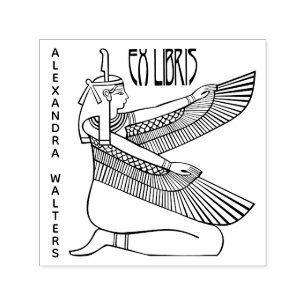 Sello Automático Diosa egipcia Maat - Nefertari Tumba Ex Libris
