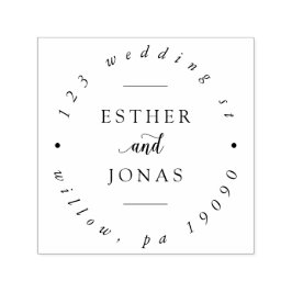 Sello Automático Dirección circular de Boda de guión antiguo