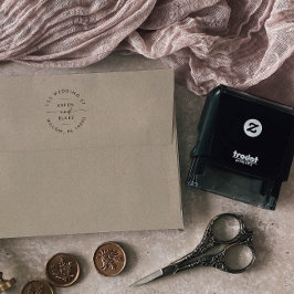 Sello Automático Dirección circular de Boda de guiones modernos