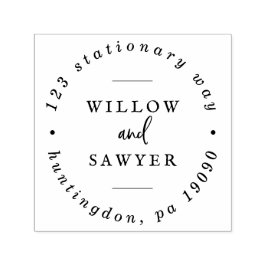 Sello Automático Dirección circular de Boda de guiones rusos