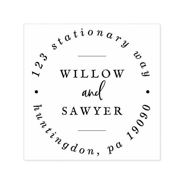 Sello Automático Dirección circular de Boda de guiones rusos (Diseño)