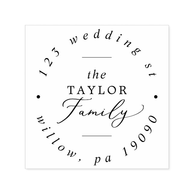 Sello Automático Dirección circular de la tarjeta de vacaciones fam (Diseño)