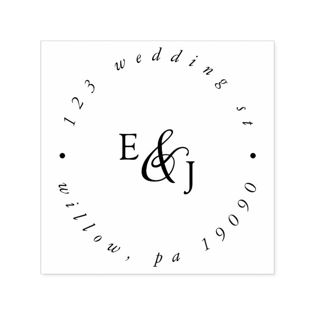 Sello Automático Dirección circular de monograma de escritura de co (Diseño)