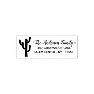 Sello Automático Dirección de Caligrafía de Cactus Familia Escrita 
