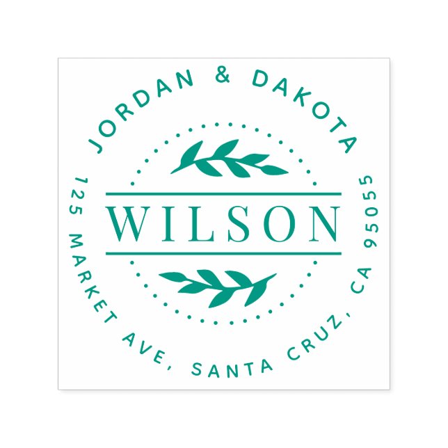 Sello Automático Dirección de devolución botánica de apellido de fa (Diseño)