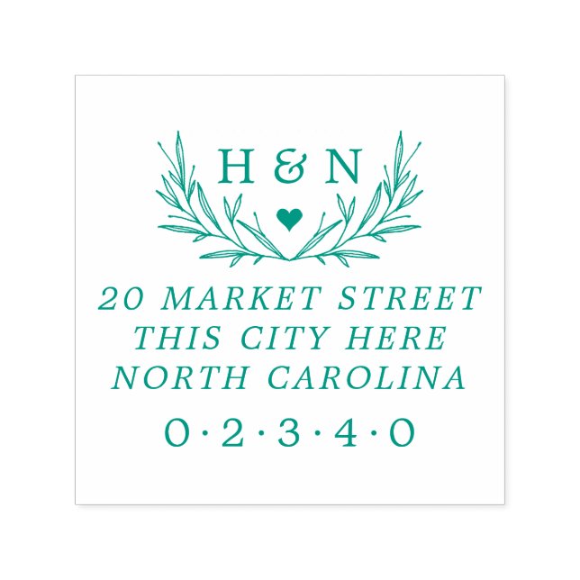 Sello Automático Dirección de devolución botánica de Iniciales de B (Diseño)