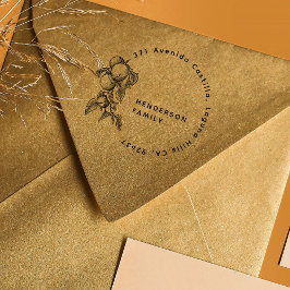 Sello Automático Dirección de devolución botánica de Naranjas de ép