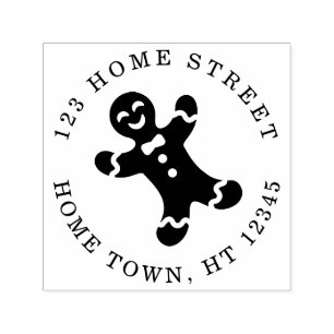 Sello Automático Dirección de devolución circular del hombre de pan