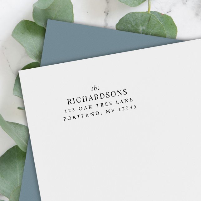 Sello Automático Dirección de devolución clásica moderna de apellid (Subido por el creador)