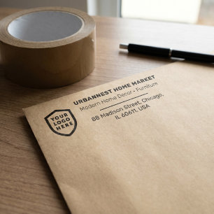 Sello Automático Dirección de devolución comercial   Logotipo profe
