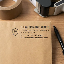Sello Automático Dirección de devolución comercial | Logotipo profe