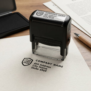 Sello Automático Dirección de devolución comercial   Logotipo profe